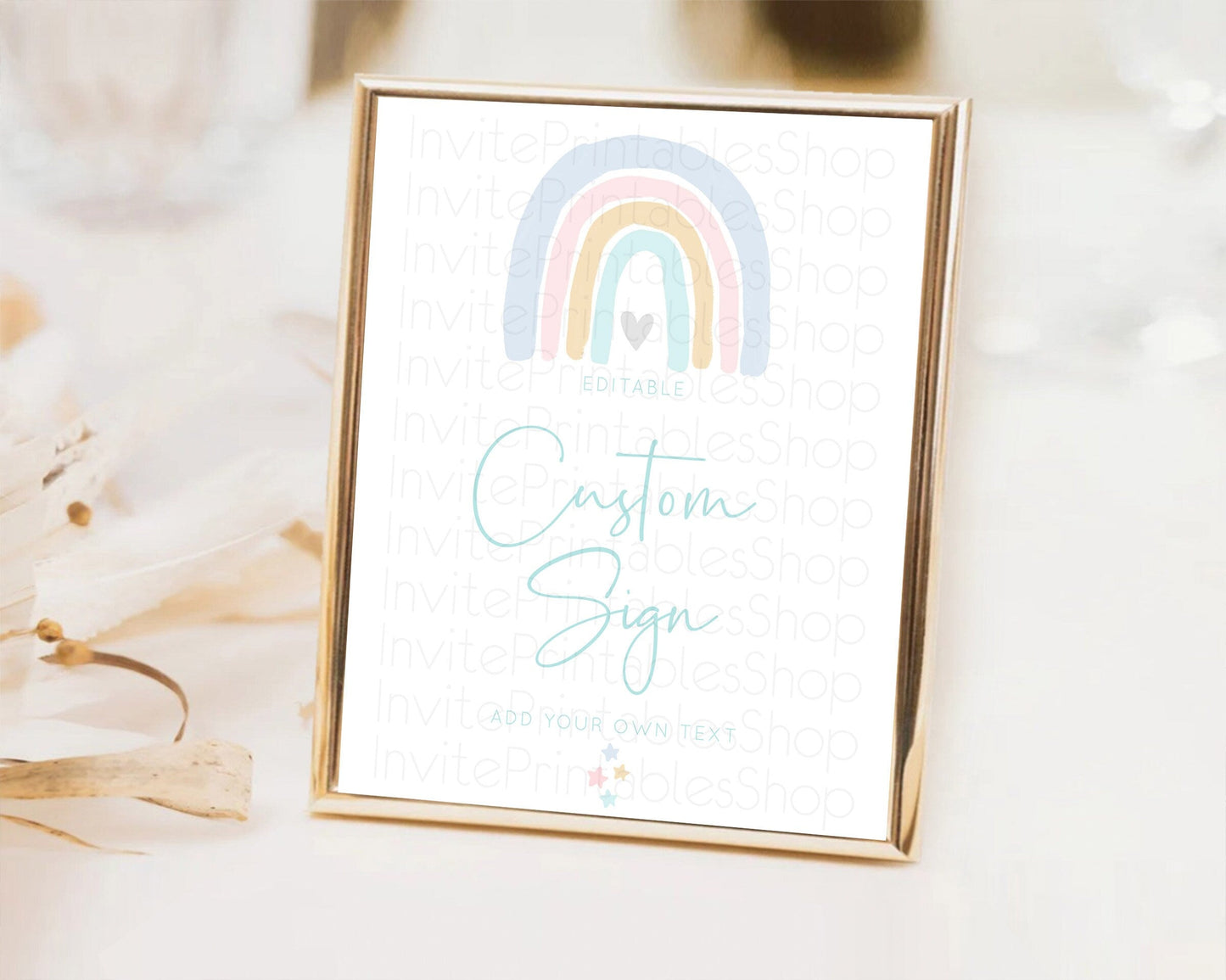 Pastel Rainbow Sign Rainbow Table Sign Decor Boho Colorful Rainbow Party Rainbow Baby Theme 1st Birthday Baptism Baby Shower Wedding D10214