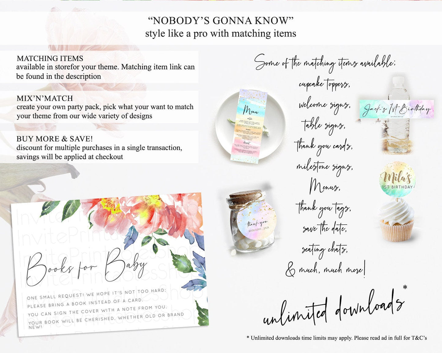 Secret Garden Books For Baby Card Boho Wildflower Book Insert Pastel Flower Garden Baby Shower Card Flower Guests Book Poem Request D10751
