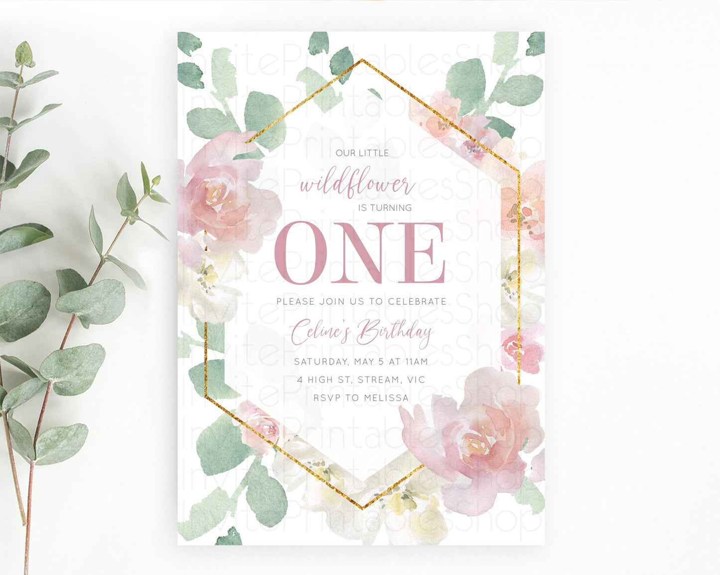 Secret Garden Invitation Wildflower Birthday Invitation Pastel Flowers Invite Enchanted Garden Boho Floral 3rd 2nd First Birthday D11032