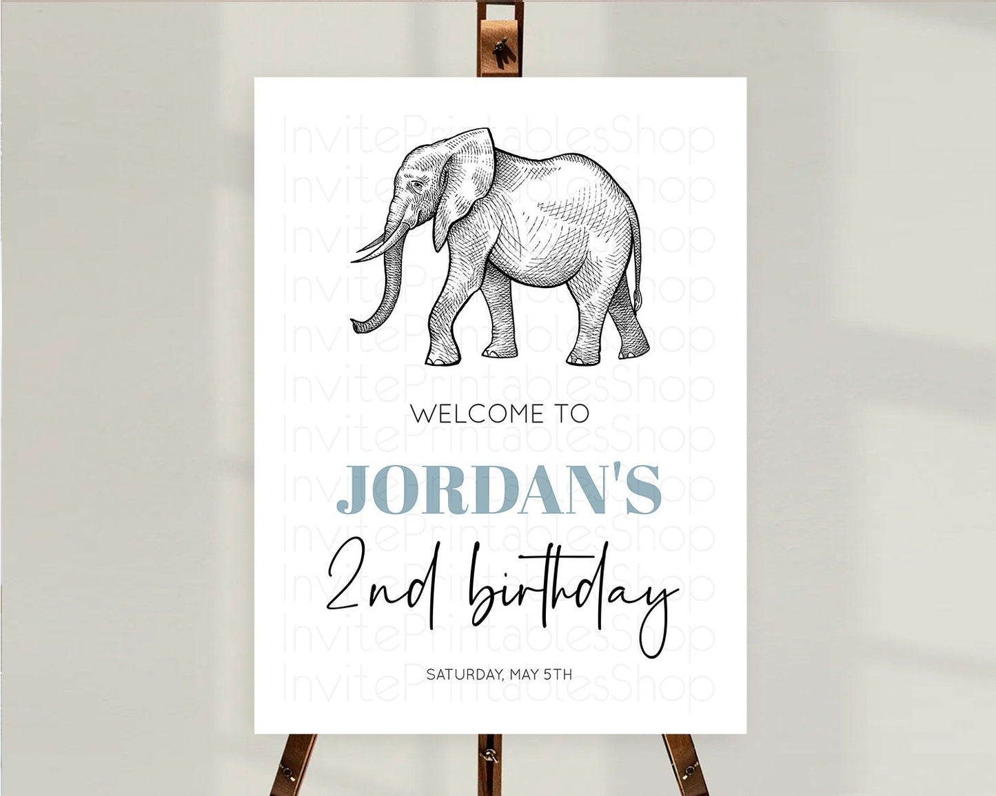 Elephant Welcome Sign Elephant Welcome Board Elephant Party Welcome Poster Safari Party Decor Elephant First Birthday Welcome Sign D10248