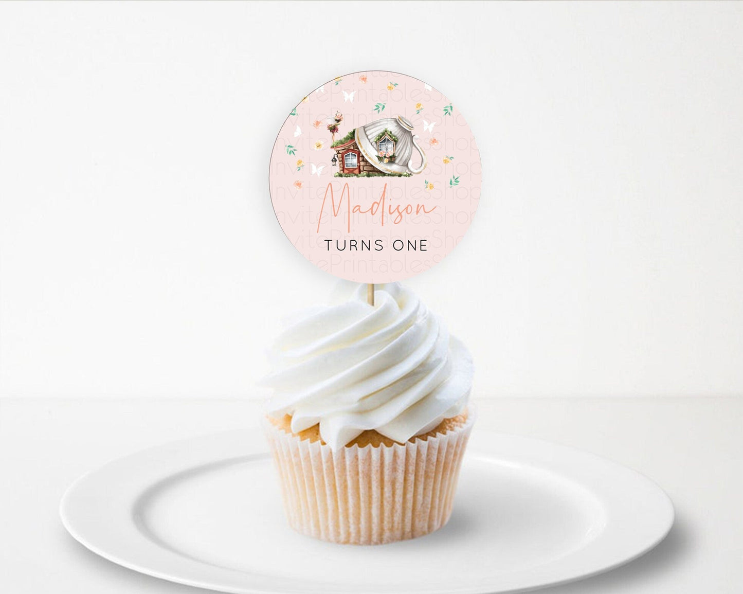 Fairy Cupcake Toppers Pastel Fairy Cupcake Toppers Fairy Floral Garden Cupcake Topper Enchanted Garden Floral Butterfly Party Decor D10384
