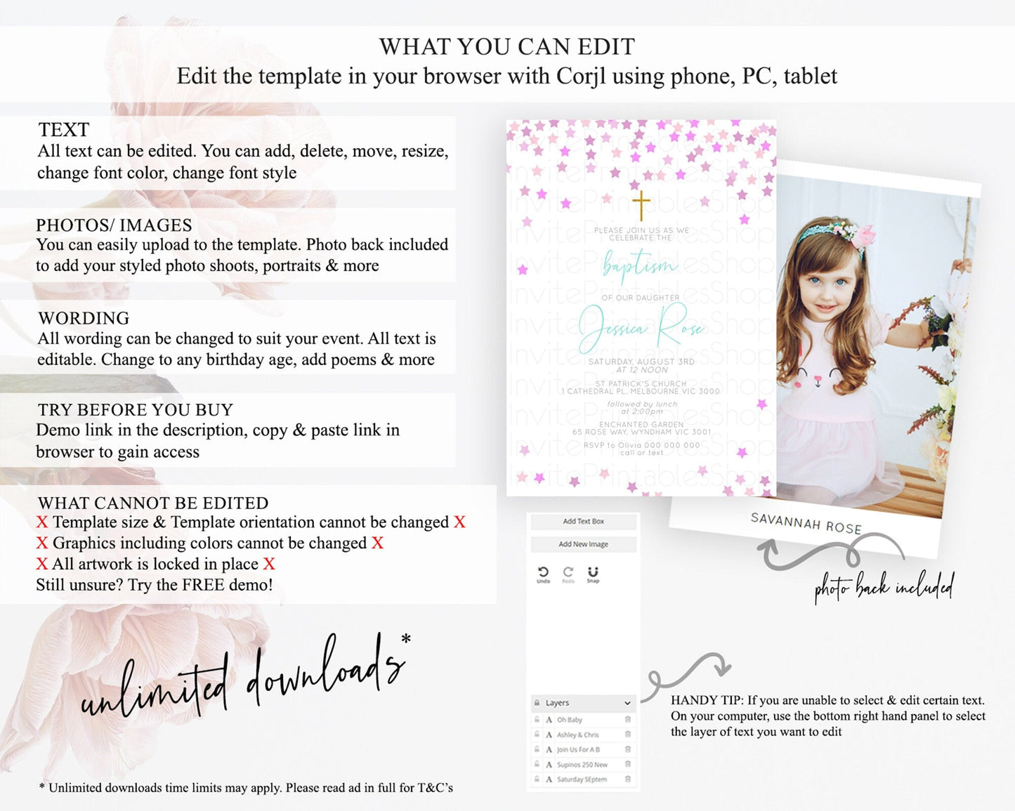 Star Baptism Invitation Pastel Stars Baptism 1st Birthday Invitation Rainbow Colors Confetti Twinkle Little Star Christening Invite D10403
