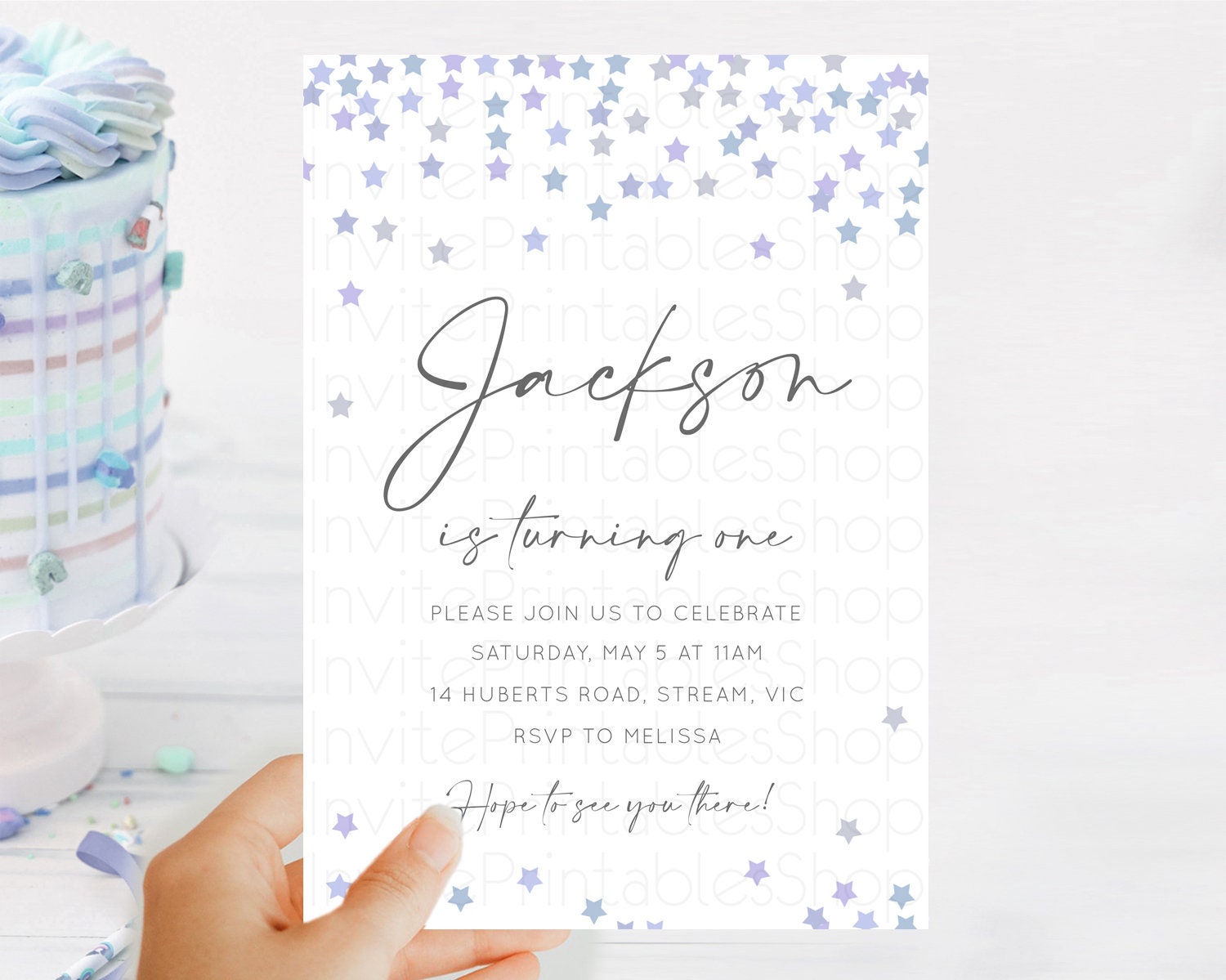 Editable Star Birthday Invitation Pastel Stars Invite Shooting Star Party Ra