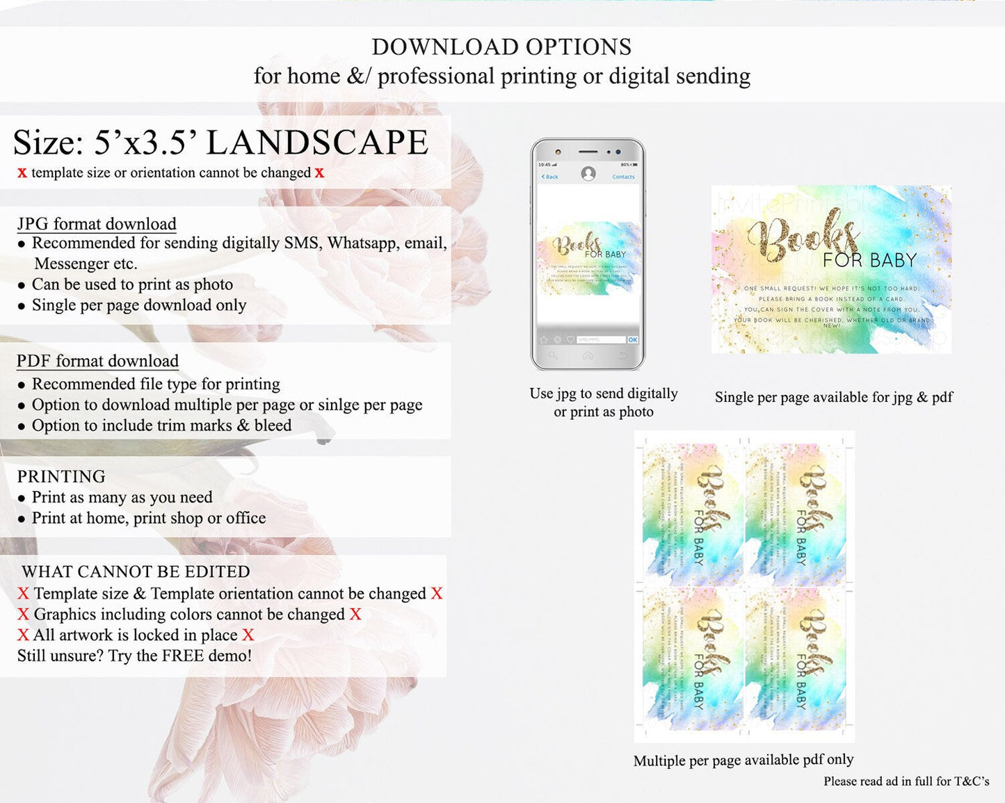 Pastel Books For Baby Card Pastel Rainbow Book Insert Colorful Ombre Watercolor Book Card Confetti Glitter Baby Book Poem Request D10256