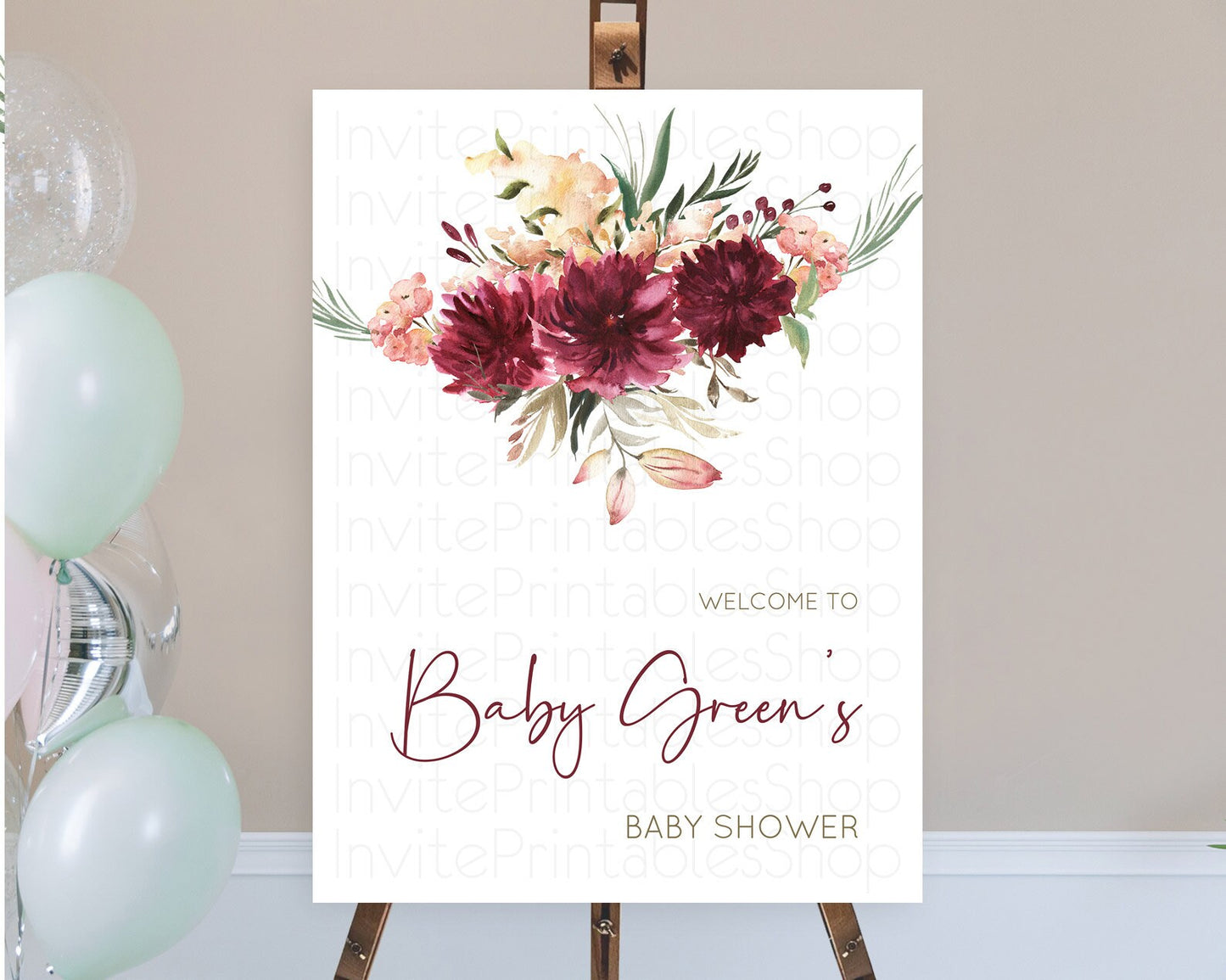 Secret Garden Baby Shower Welcome Sign Wildflower Welcome Board Pastel Flower Garden Welcome Poster Boho Wildflower Welcome Sign D10685