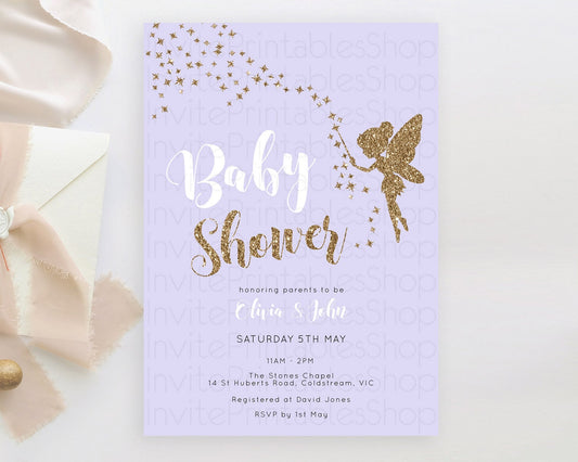 Editable Fairy Baby Shower Invitation, Enchanted Garden, Secret Garden, Past
