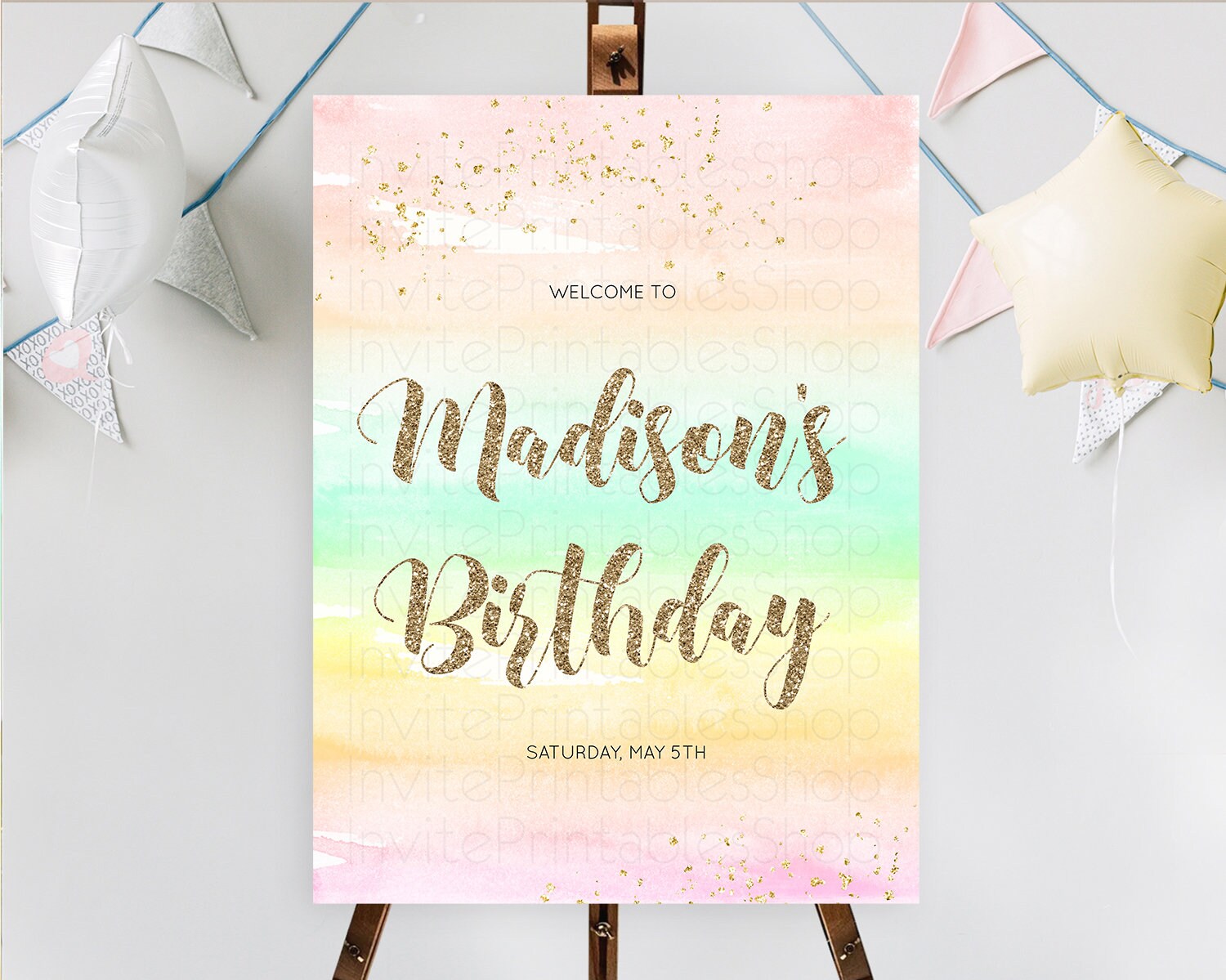 Editable Pastel Welcome Sign Pastel Rainbow Welcome Sign Colorful Rainbow Co