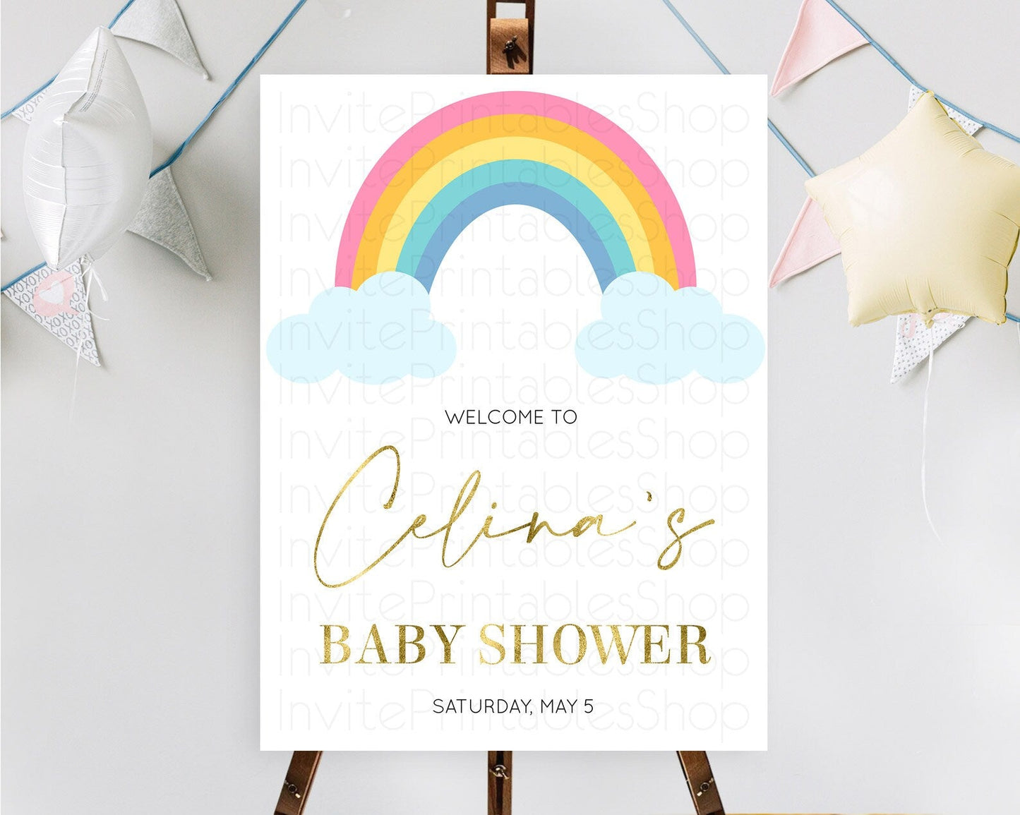 Pastel Rainbow Baby Shower Welcome Sign Boho Rainbow Welcome Board Rainbow Welcome Sign Pastel Welcome Decor Rainbow Welcome Sign D10123