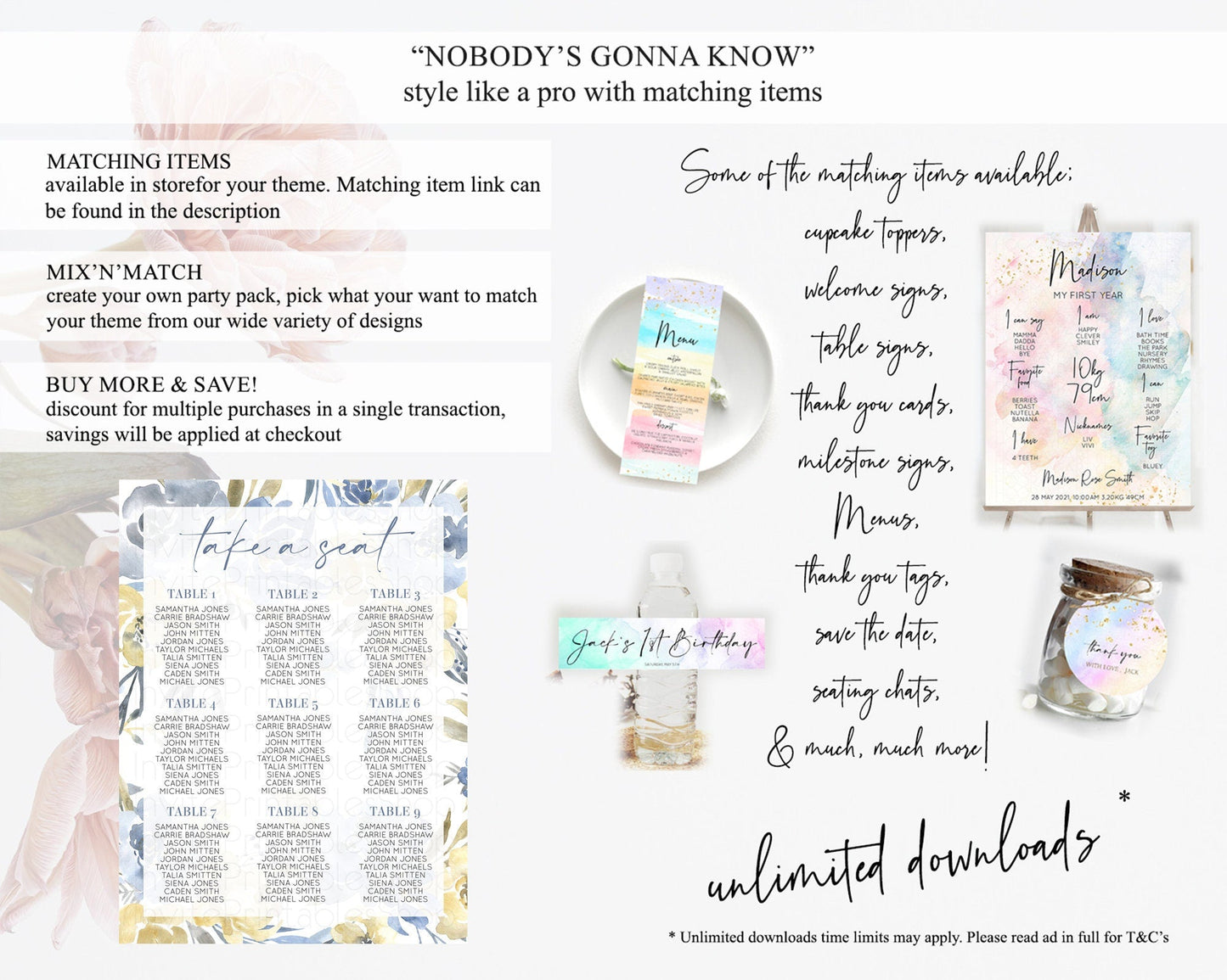 Secret Garden Seating Chart Wildflower Seating Chart Pastel Flowers Seating Chart Enchanted Garden Boho Floral Take A Seat Decor D10189