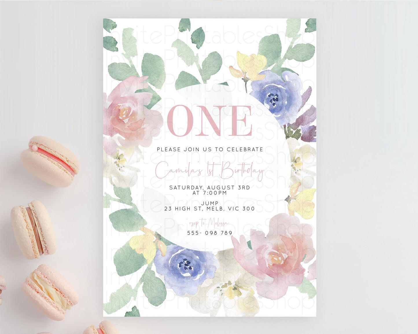 Secret Garden Invitation Wildflower Birthday Invitation Pastel Flowers Invite Enchanted Garden Boho Floral 3rd 2nd First Birthday D10860