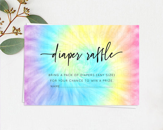 Editable Tie Dye Diaper Raffle Card Rainbow Tie Dye Diaper Raffle Insert Pas