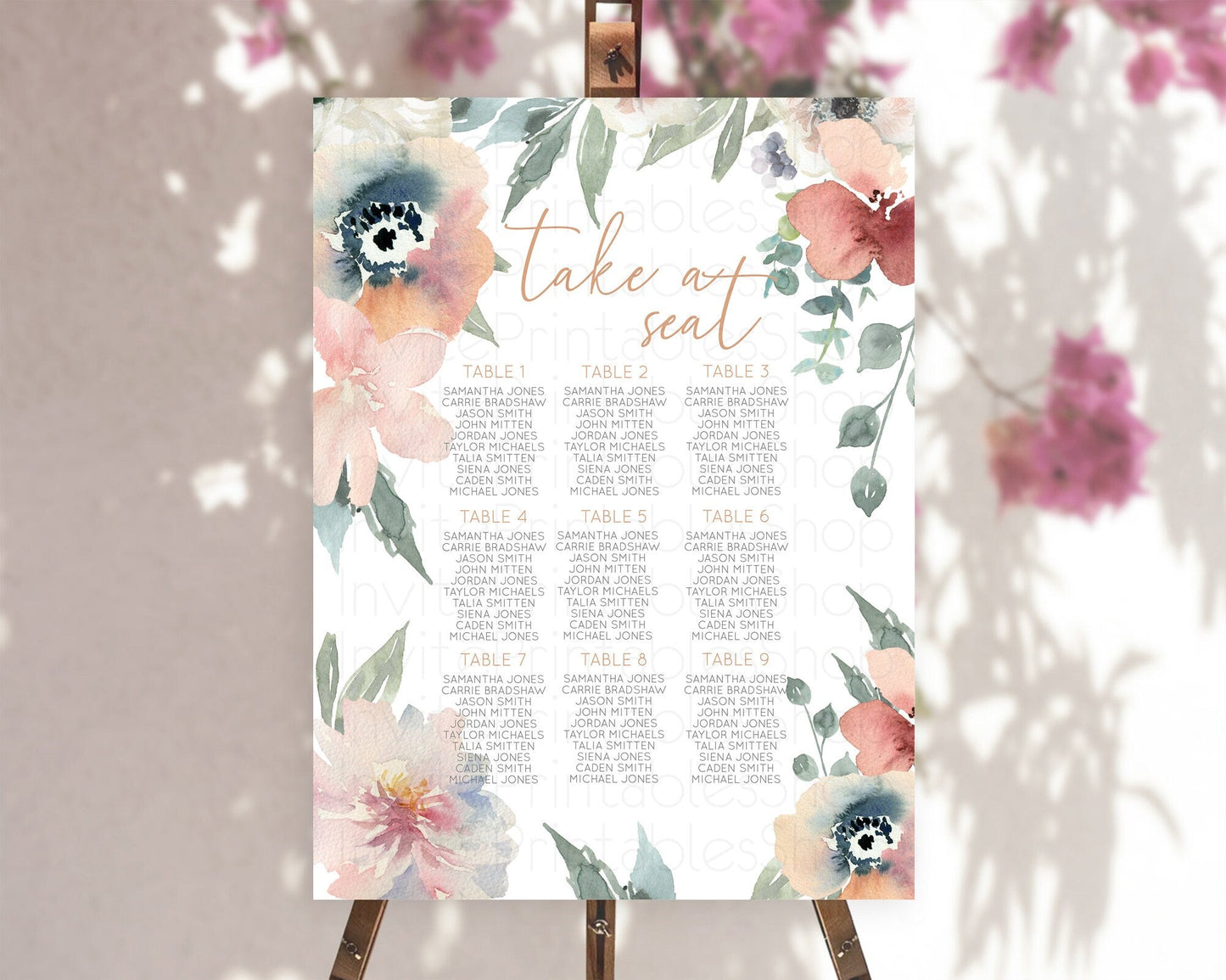 Secret Garden Seating Chart Wildflower Seating Chart Pastel Flowers Seating Chart Enchanted Garden Boho Floral Take A Seat Decor D10787