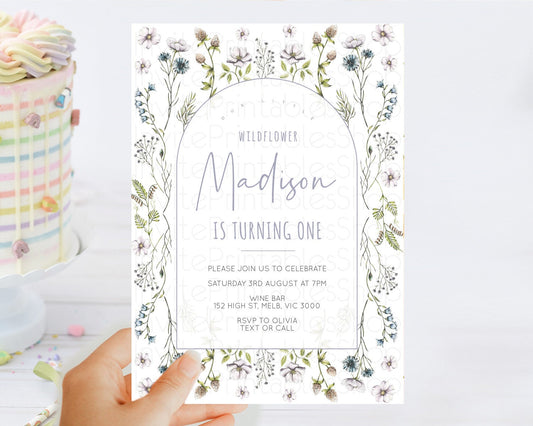Editable Secret Garden Invitation Wildflower Birthday Invitation Pastel Flow