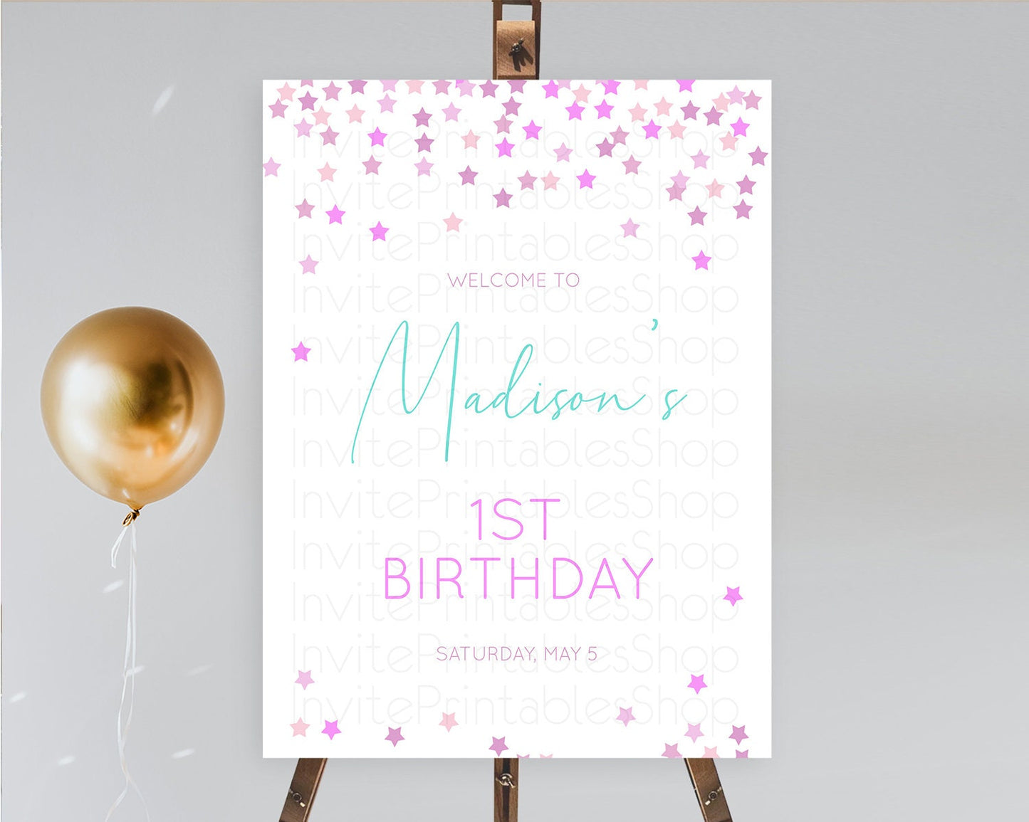 Star Welcome Board Pastel Stars Welcome Sign Shooting Star Rainbow Colorful Confetti Twinkle Little Star First Birthday Welcome Sign D10403