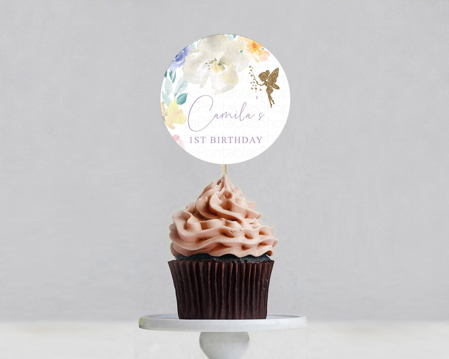 Fairy Cupcake Toppers Pastel Fairy Cupcake Toppers Fairy Floral Garden Cupcake Topper Enchanted Garden Floral Butterfly Party Decor D10761