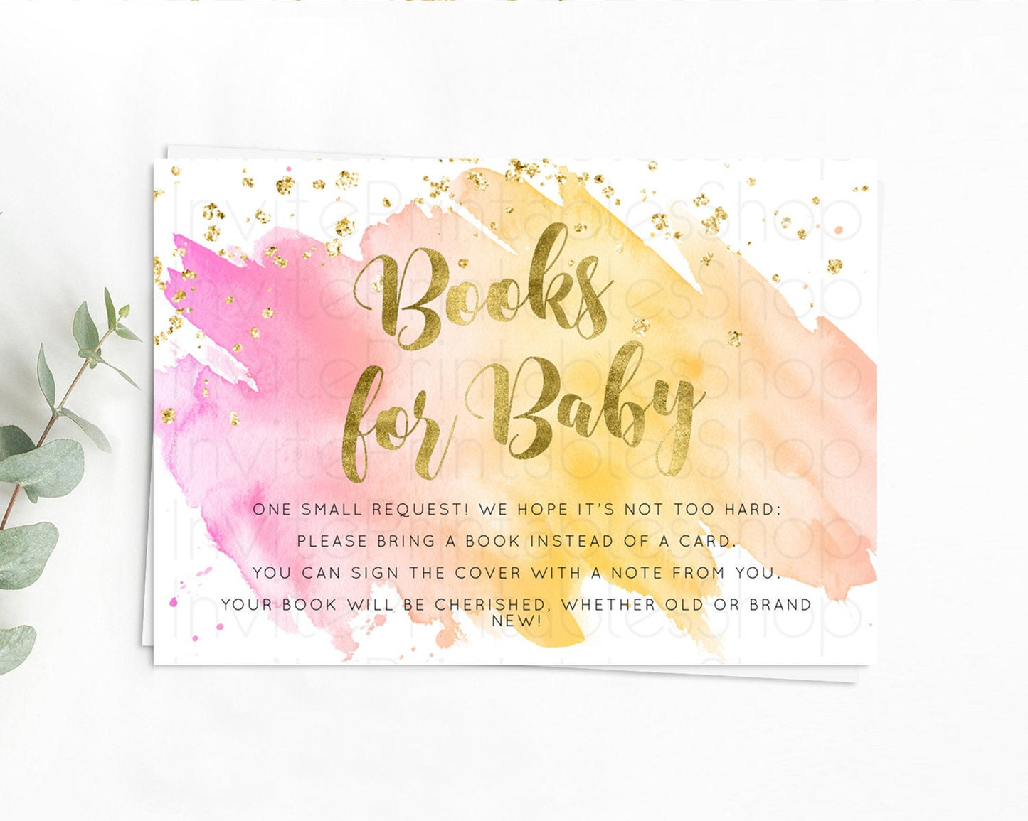 Pastel Books For Baby Card Pastel Rainbow Book Insert Colorful Ombre Watercolor Book Card Confetti Glitter Baby Book Poem Request D10526