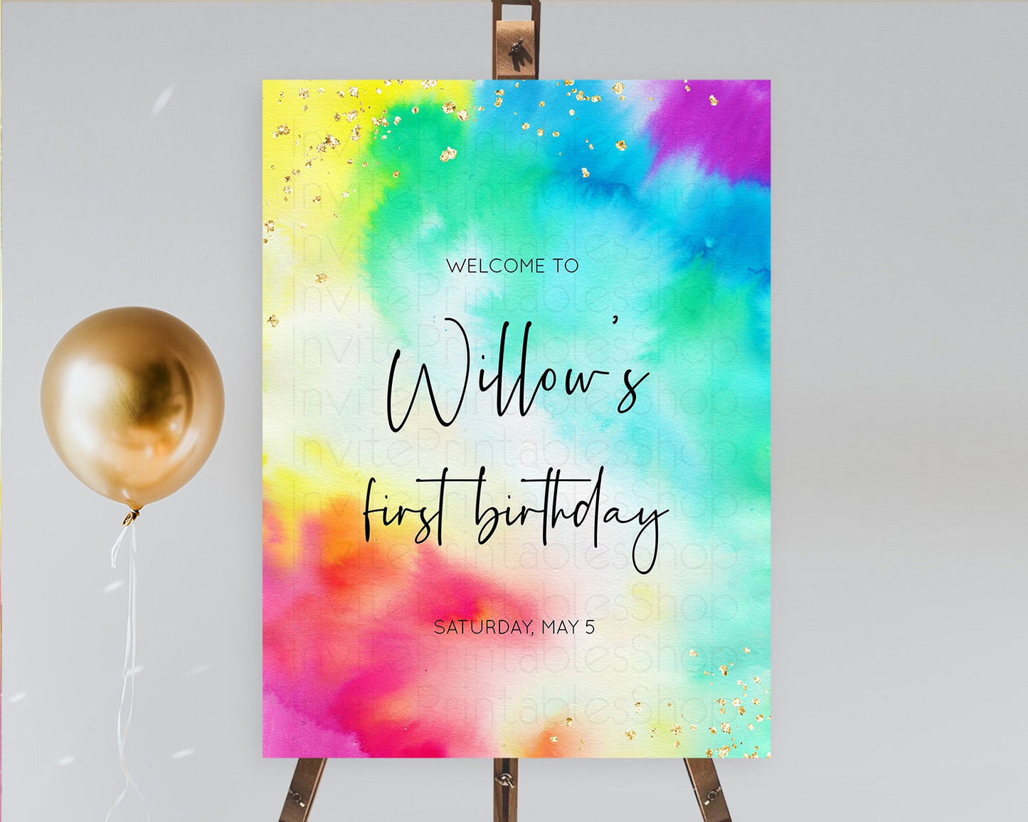 Tie Dye Welcome Board Rainbow Tie Dye Welcome Sign Pastel Welcome Poster Colorful Pastel Welcome Rainbow First Birthday Welcome Sign D10462