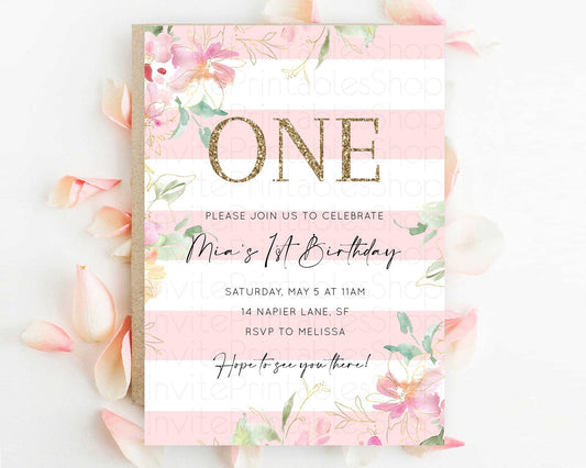 Secret Garden Invitation Wildflower Birthday Invitation Pastel Flowers Invite Enchanted Garden Boho Floral 3rd 2nd First Birthday D10301