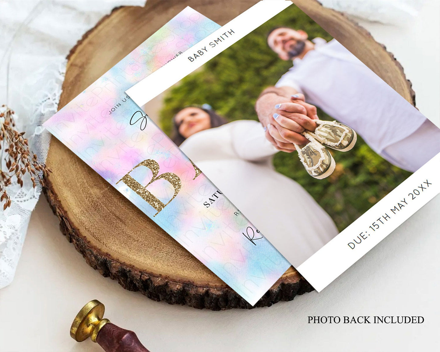 Pastel Baby Shower Invitation Rainbow Baby Shower Invitation Colorful Pastel Watercolor Invitation Gold Glitter Sprinkles Ombre D10694