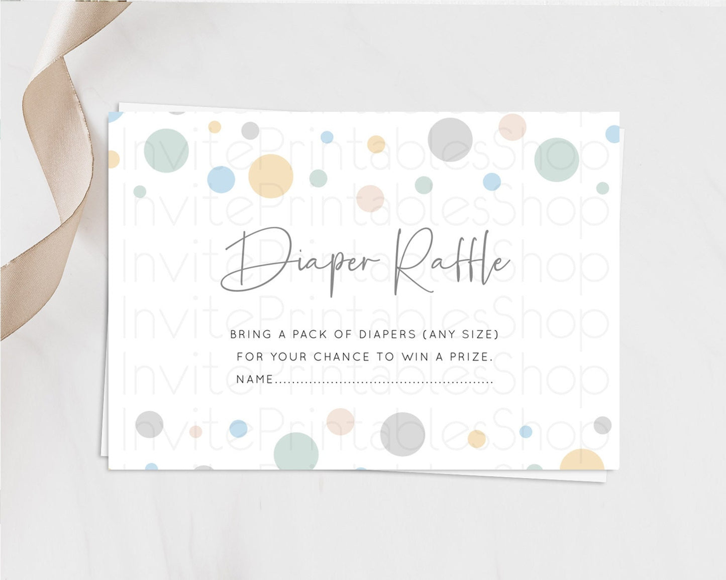 Rainbow Diaper Raffle Card Pastel Sprinkles Diaper Raffle Insert Rainbow Confetti Diaper Ticket Colorful Bubbles Pastel Raffle Game D11021