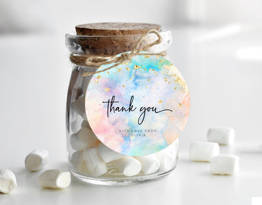 Editable Pastel Thank You Tags Rainbow Thank You Gift Tags Colorful Pastel F
