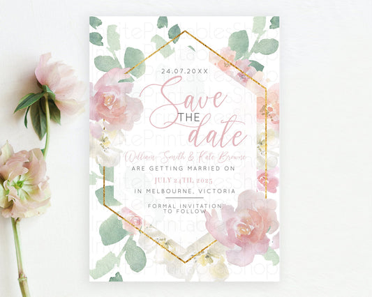 Wildflower Save The Date Template Secret Garden Save The Date Pastel Floral Garden Party Boho Flowers Birthday Baby Shower Wedding D10965