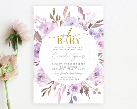 Editable Wildflower Baby Shower Invitation Secret Garden Baby Shower Invitat