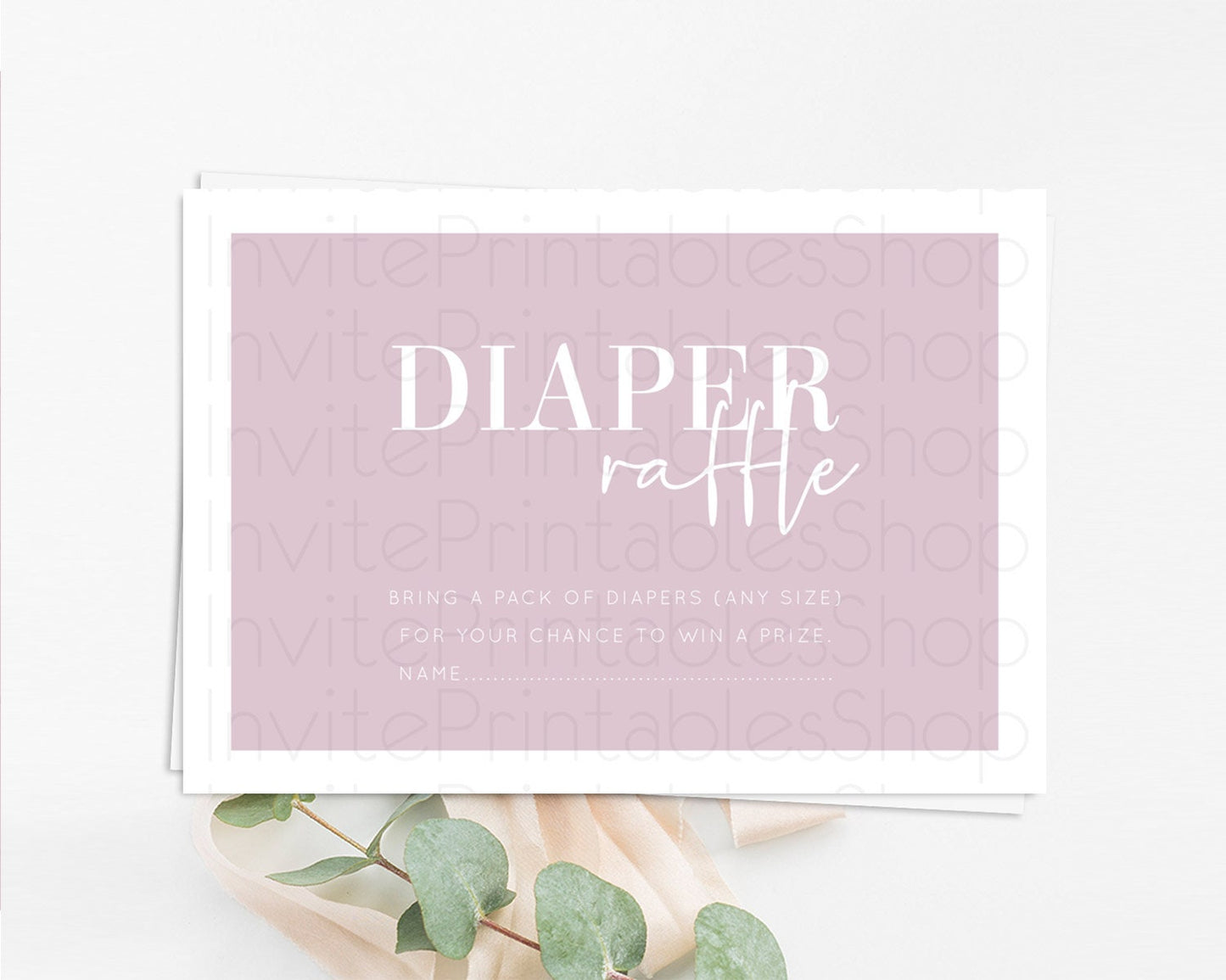 Pink Diaper Raffle Card Plain Pink Diaper Raffle Insert Minimalist Pastel Pink Diaper Ticket Pink Simple Baby Shower Raffle Game D10940