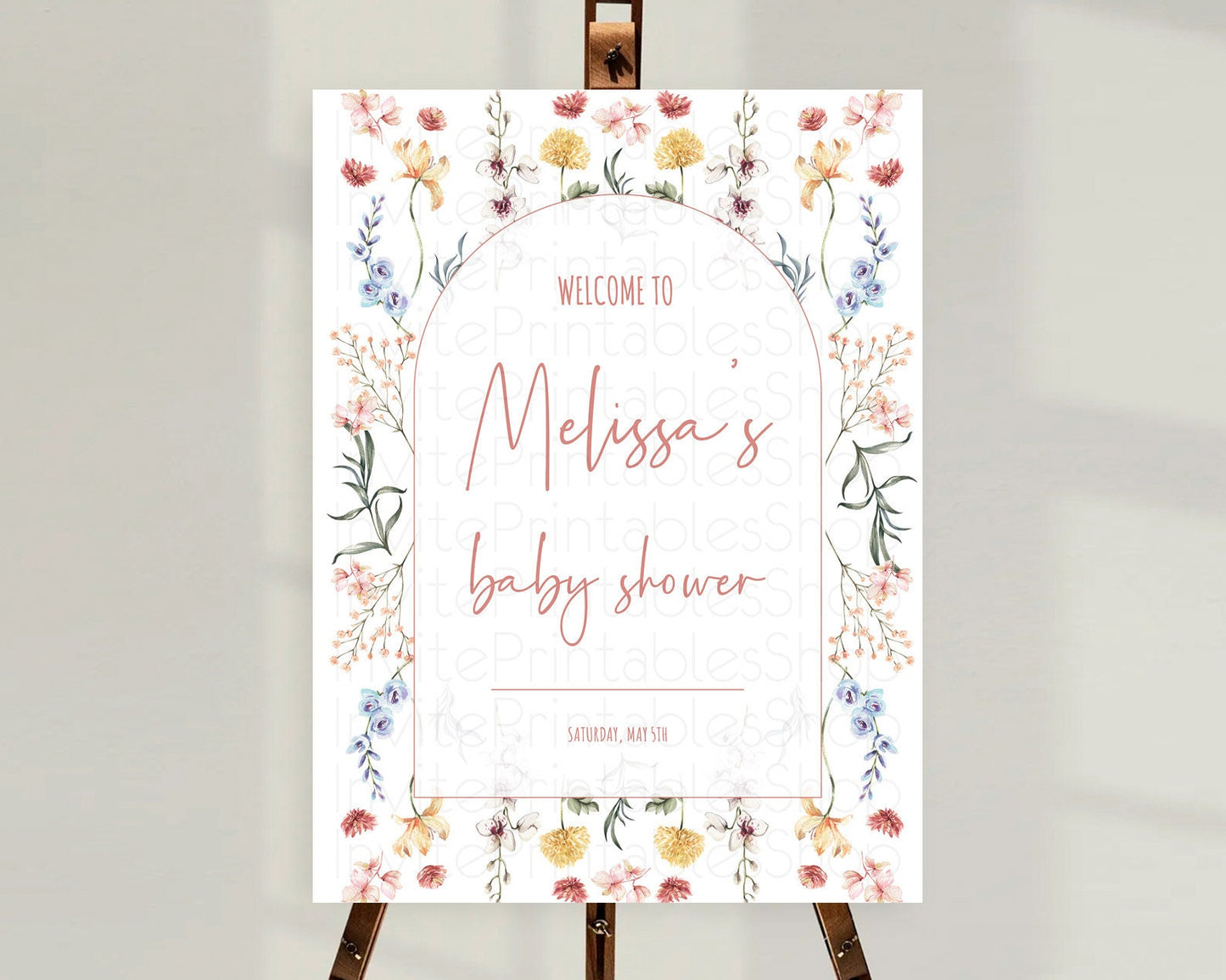 Secret Garden Baby Shower Welcome Sign Wildflower Welcome Board Pastel Flower Garden Welcome Poster Boho Wildflower Welcome Sign D10682