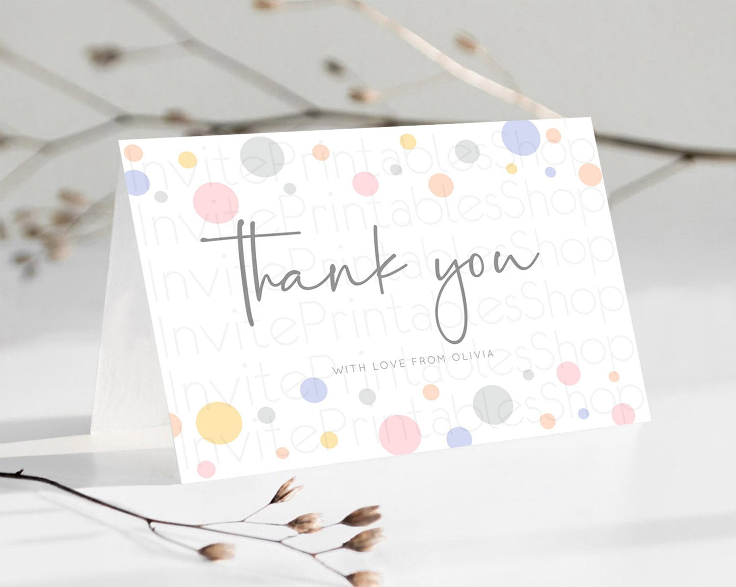 Rainbow Thank You Pastel Thank You Card Pastel Rainbow Birthday Thank You Confetti Colorful Pastel Cards Teacher Thank You Cards D10759