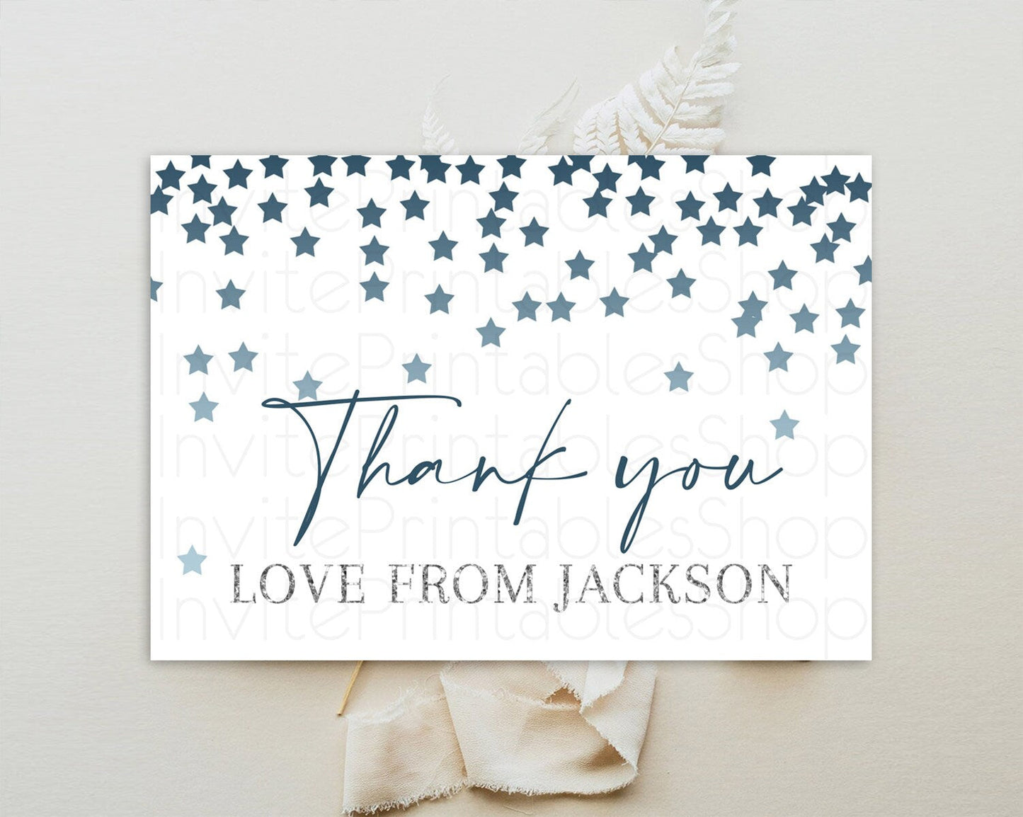 Star Thank You Card Pastel Stars Thank You Shooting Star Rainbow Colorful Confetti Twinkle Little Star Birthday Teacher Thank You D10308