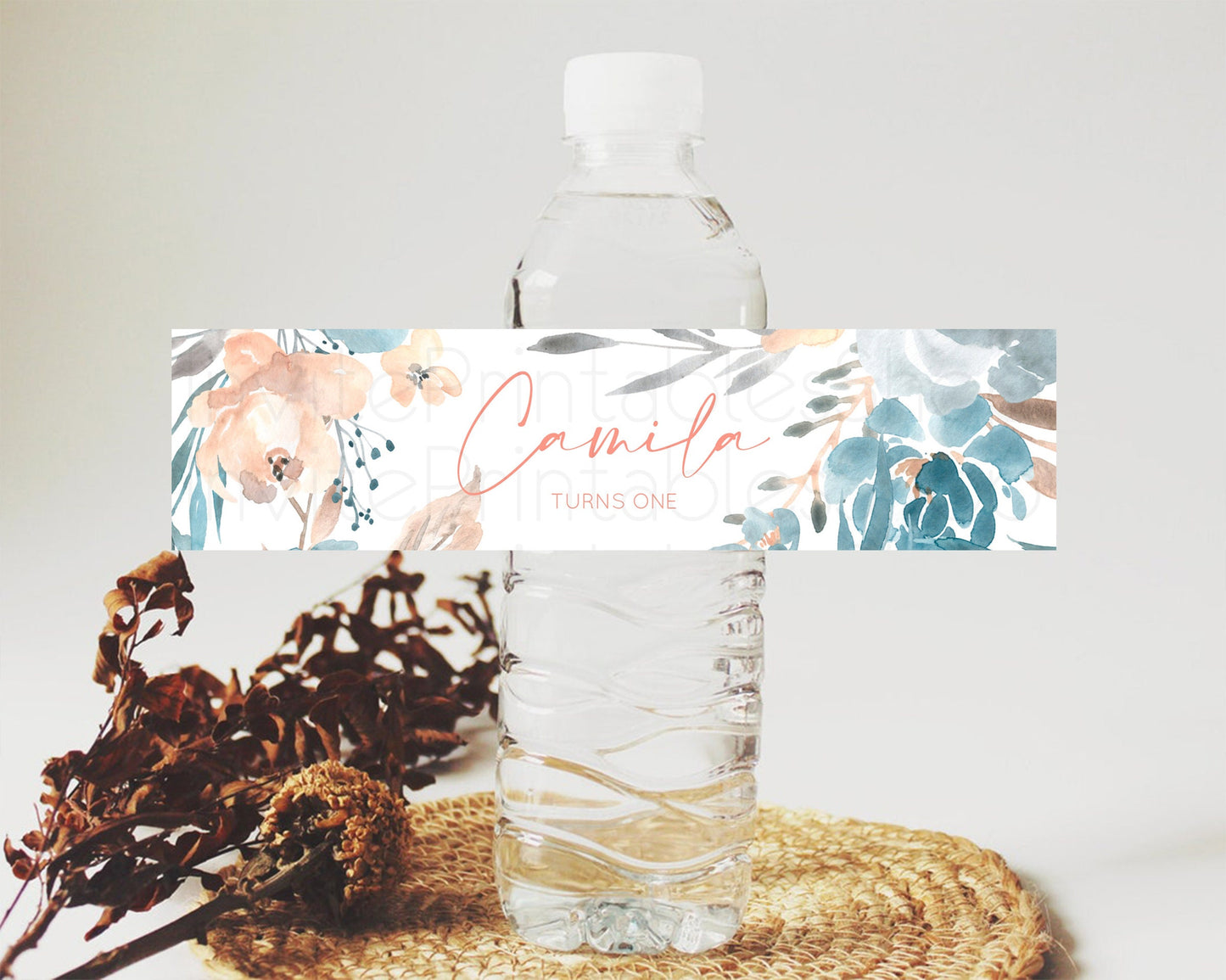 Editable Wildflower Water Label Template Secret Garden Water Label Pastel Fl