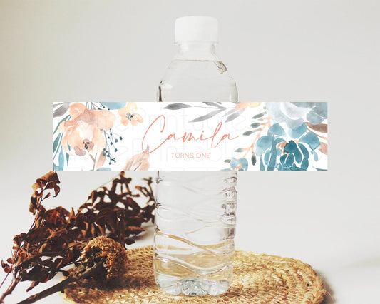 Editable Wildflower Water Label Template Secret Garden Water Label Pastel Fl