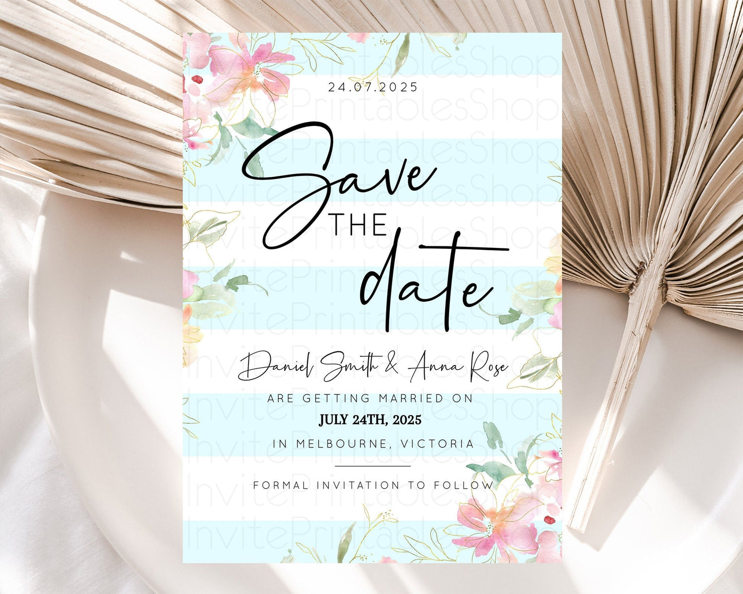 Wildflower Save The Date Template Secret Garden Save The Date Pastel Floral Garden Party Boho Flowers Birthday Baby Shower Wedding D10303