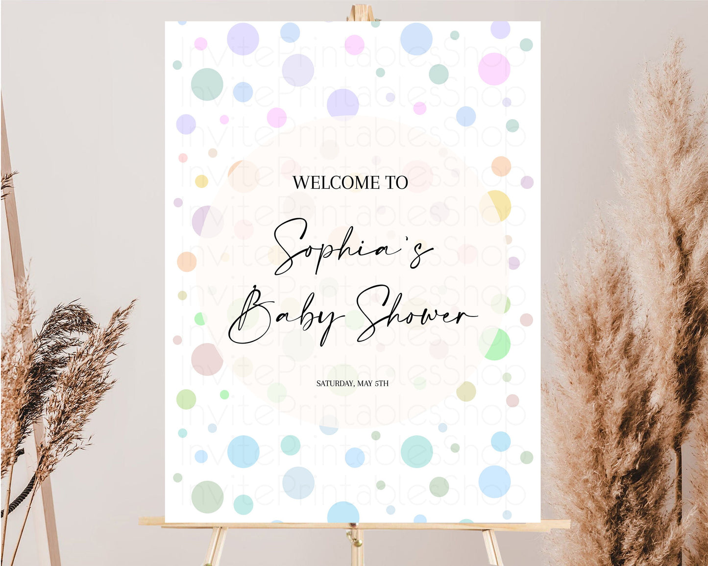 Pastel Welcome Sign Rainbow Baby Shower Board Colorful Sprinkles Baby Shower Board Confetti Welcome Board POP Welcome Baby Shower Poster 12