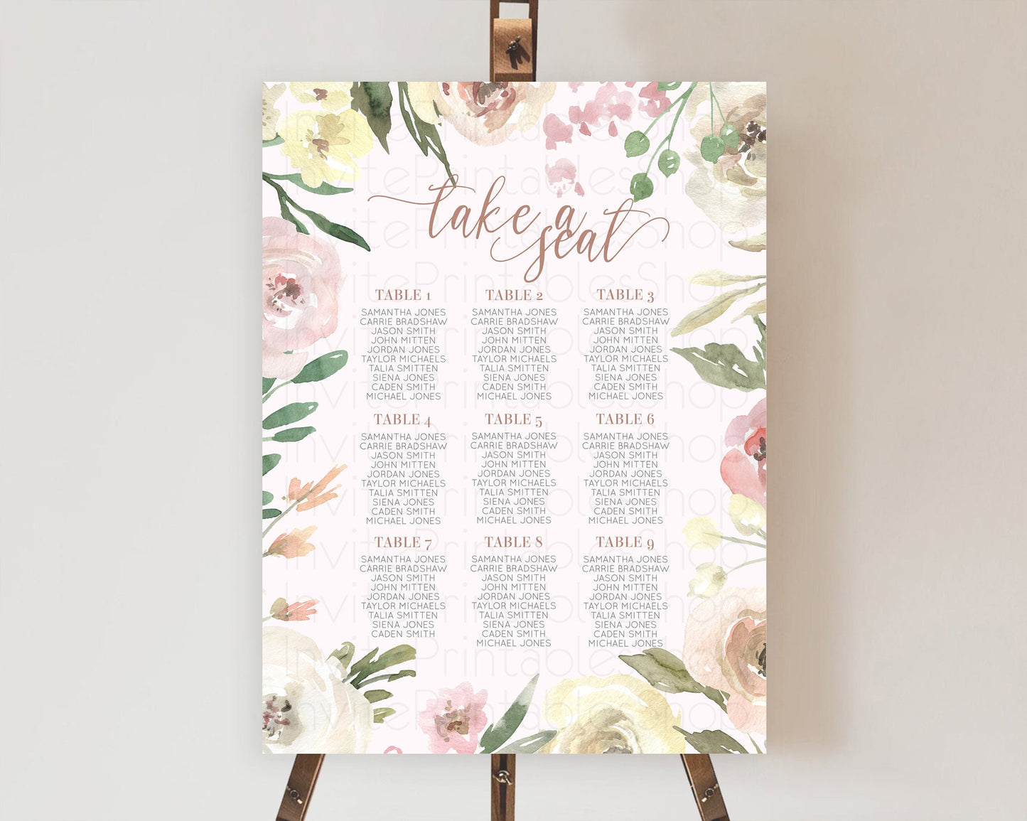 Secret Garden Seating Chart Wildflower Seating Chart Pastel Flowers Seating Chart Enchanted Garden Boho Floral Take A Seat Décor D10192