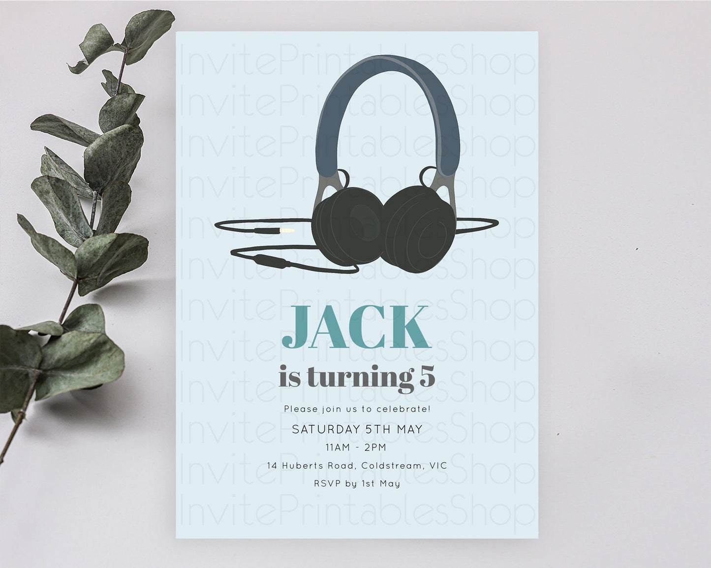 DJ Birthday Invitation DJ Headphones Birthday Invitation Zoom Party Invitation Techno House Dance Music Club Disco Electro Party D10866