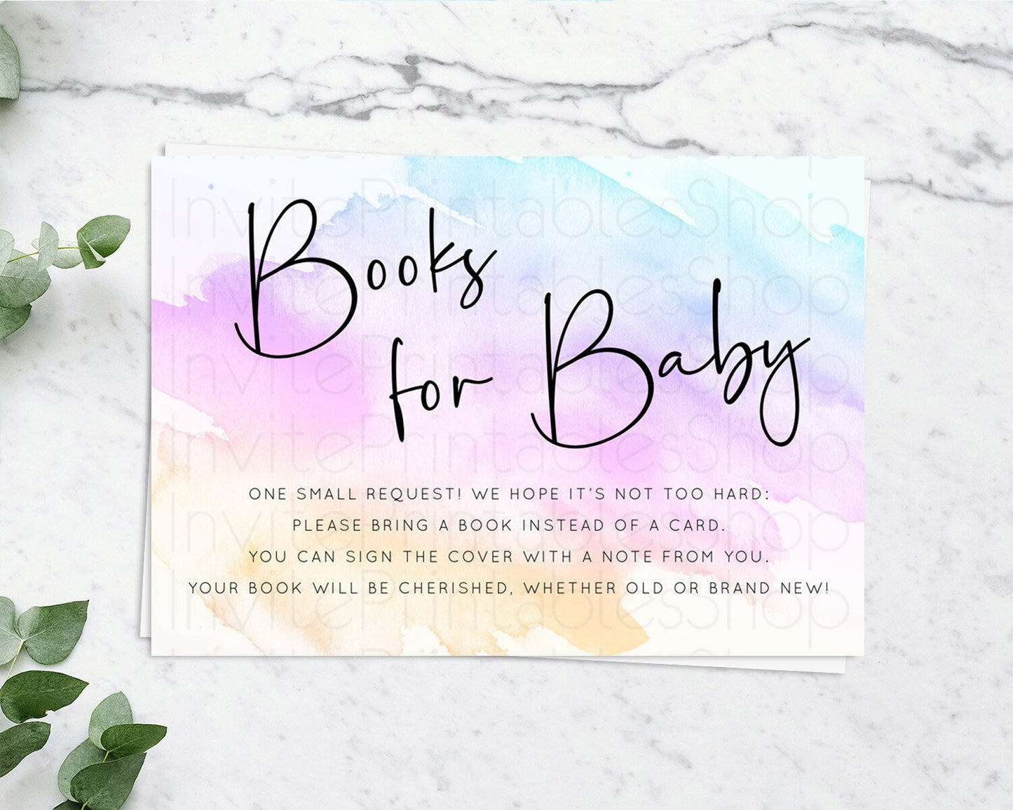 Pastel Books For Baby Card Pastel Rainbow Book Insert Colorful Ombre Watercolor Book Card Confetti Glitter Baby Book Poem Request D10177