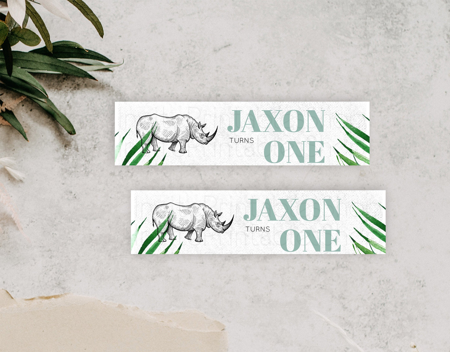 Rhino Water Label Template Rhino Party Decor Water Label Safari Adventure Rhino Minimal Theme For 1st Birthday Baptism Baby Shower D10848