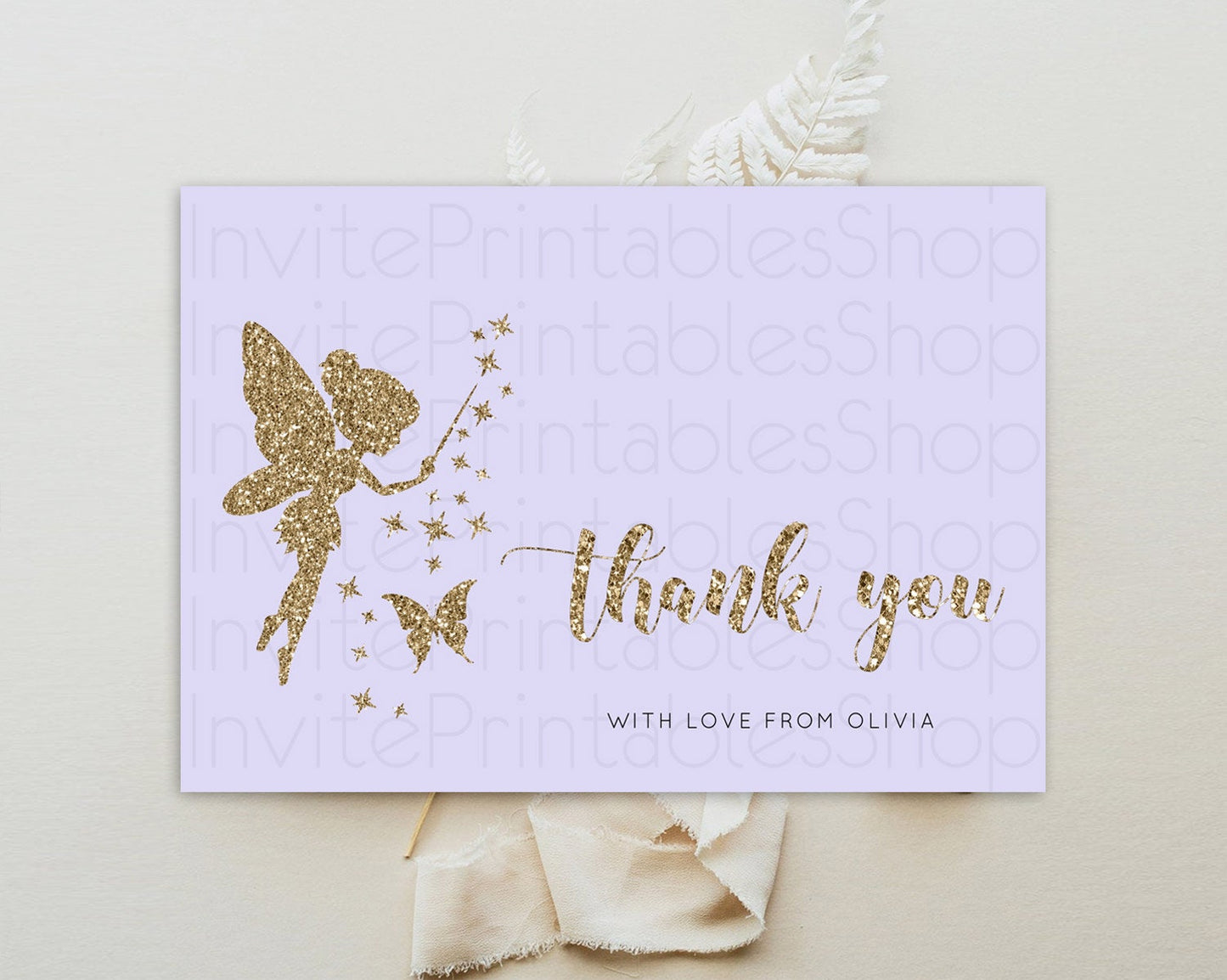 Fairy Thank You Fairy Thank You Card Enchanted Garden Pastel Butterfly Birthday Thank You Floral Secret Garden Teacher Thank You D10389