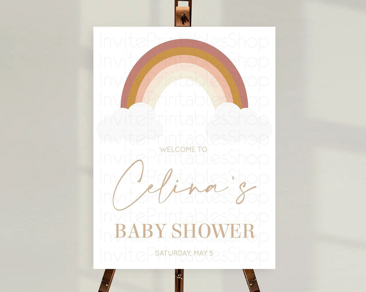 Pastel Rainbow Baby Shower Welcome Sign Boho Rainbow Welcome Board Rainbow Welcome Sign Pastel Welcome Decor Rainbow Welcome Sign D10122