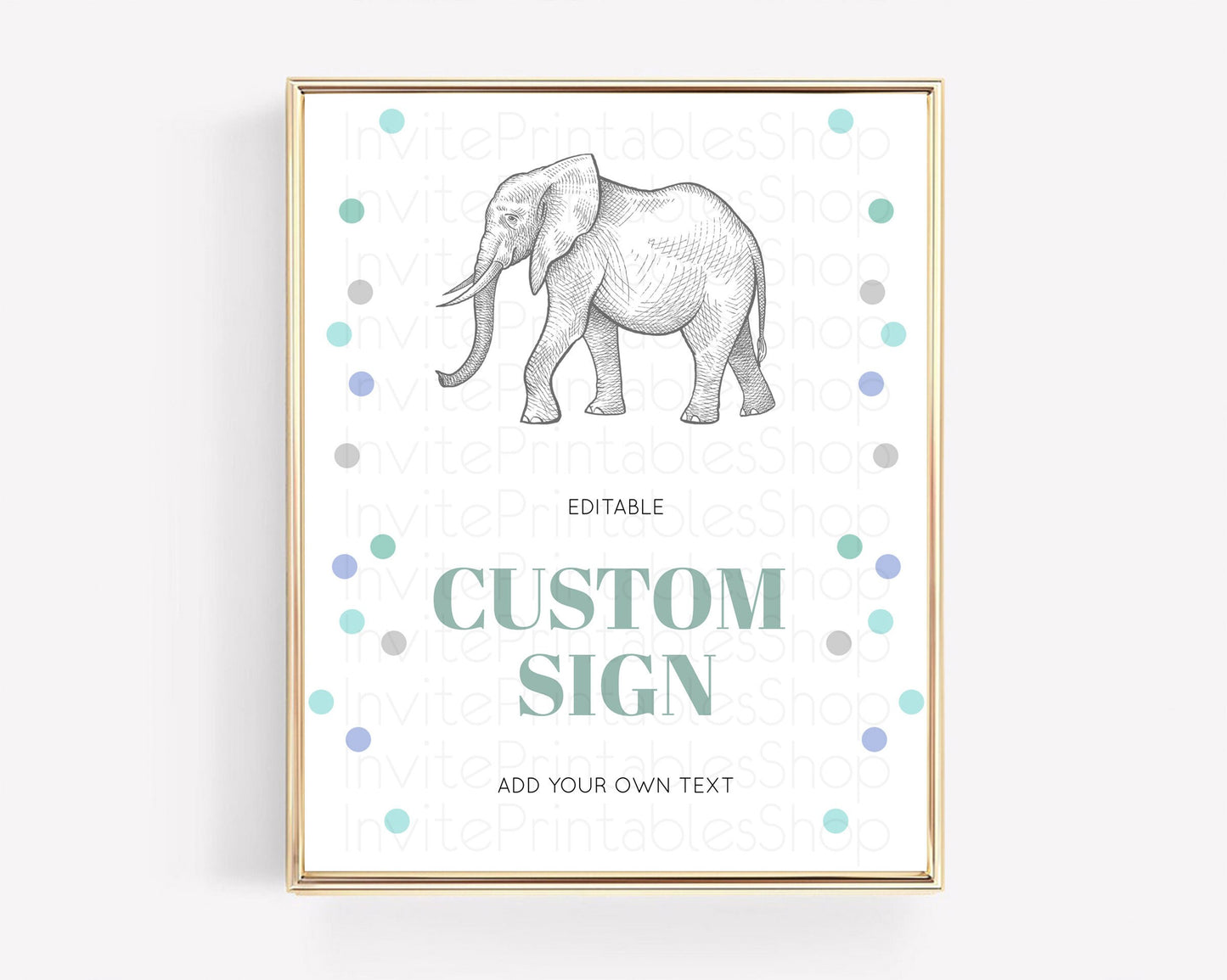 Elephant Sign Elephant Safari Adventure Party Table Sign Decor Dried Palm Fern Zoo 1st Birthday Baptism Baby Shower Bridal Shower D10859