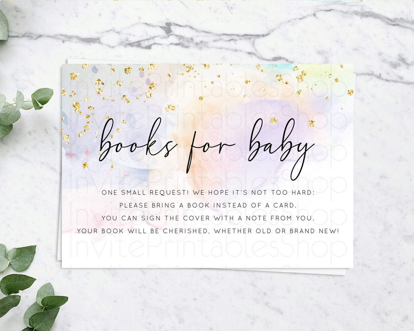Pastel Books For Baby Card Pastel Rainbow Book Insert Colorful Ombre Watercolor Book Card Confetti Glitter Baby Book Poem Request D10769