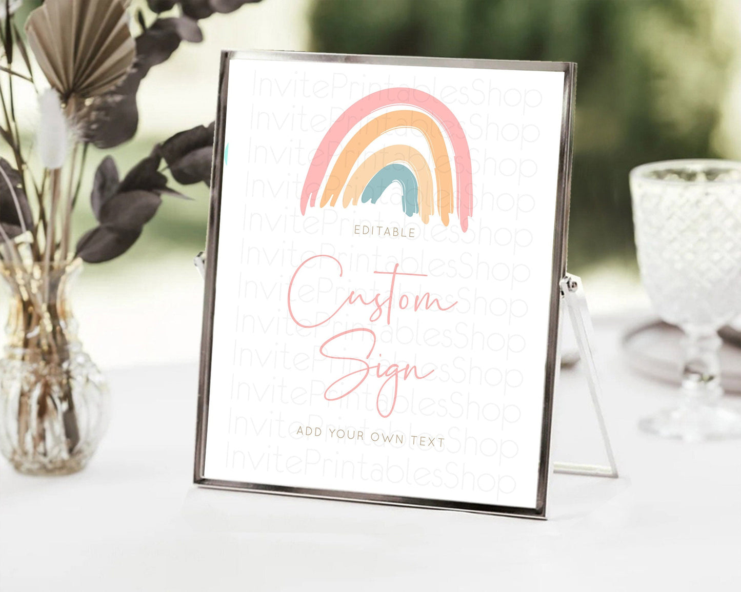 Pastel Rainbow Sign Rainbow Table Sign Decor Boho Colorful Rainbow Party Rainbow Baby Theme 1st Birthday Baptism Baby Shower Wedding D10351