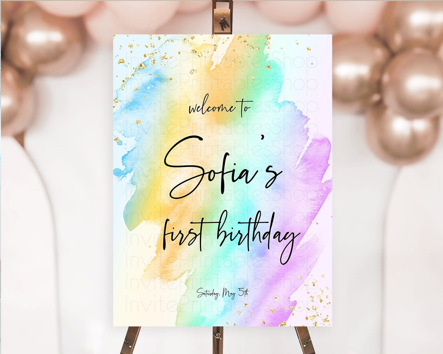 Editable Pastel Welcome Sign Pastel Rainbow Welcome Sign Colorful Rainbow Co