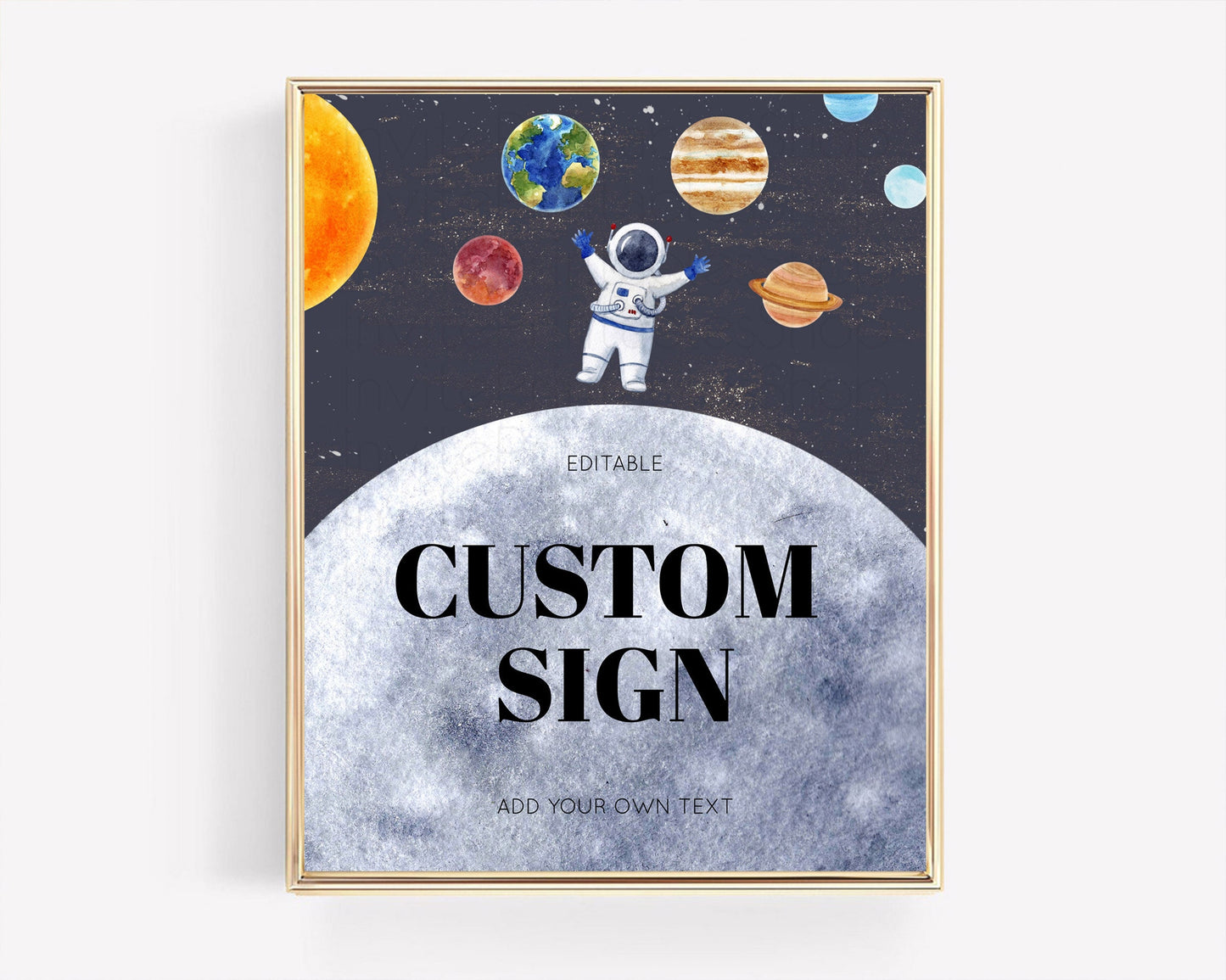 Space Table Sign Decor Galaxy Space Adventure Party First Trip Around the Sun Planets Solar System 1st Birthday Baptism Baby Shower  D10430