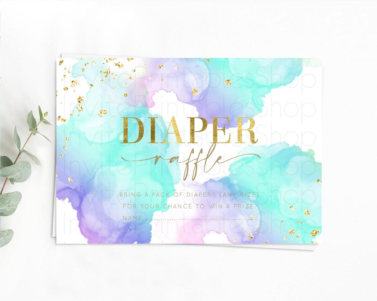 Editable Pastel Diaper Raffle Card Pastel Rainbow Diaper Raffle Insert Color