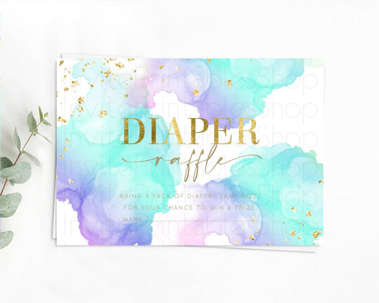 Editable Pastel Diaper Raffle Card Pastel Rainbow Diaper Raffle Insert Color