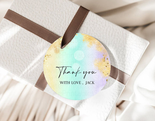 Editable Pastel Thank You Tags Rainbow Thank You Gift Tags Colorful Pastel F