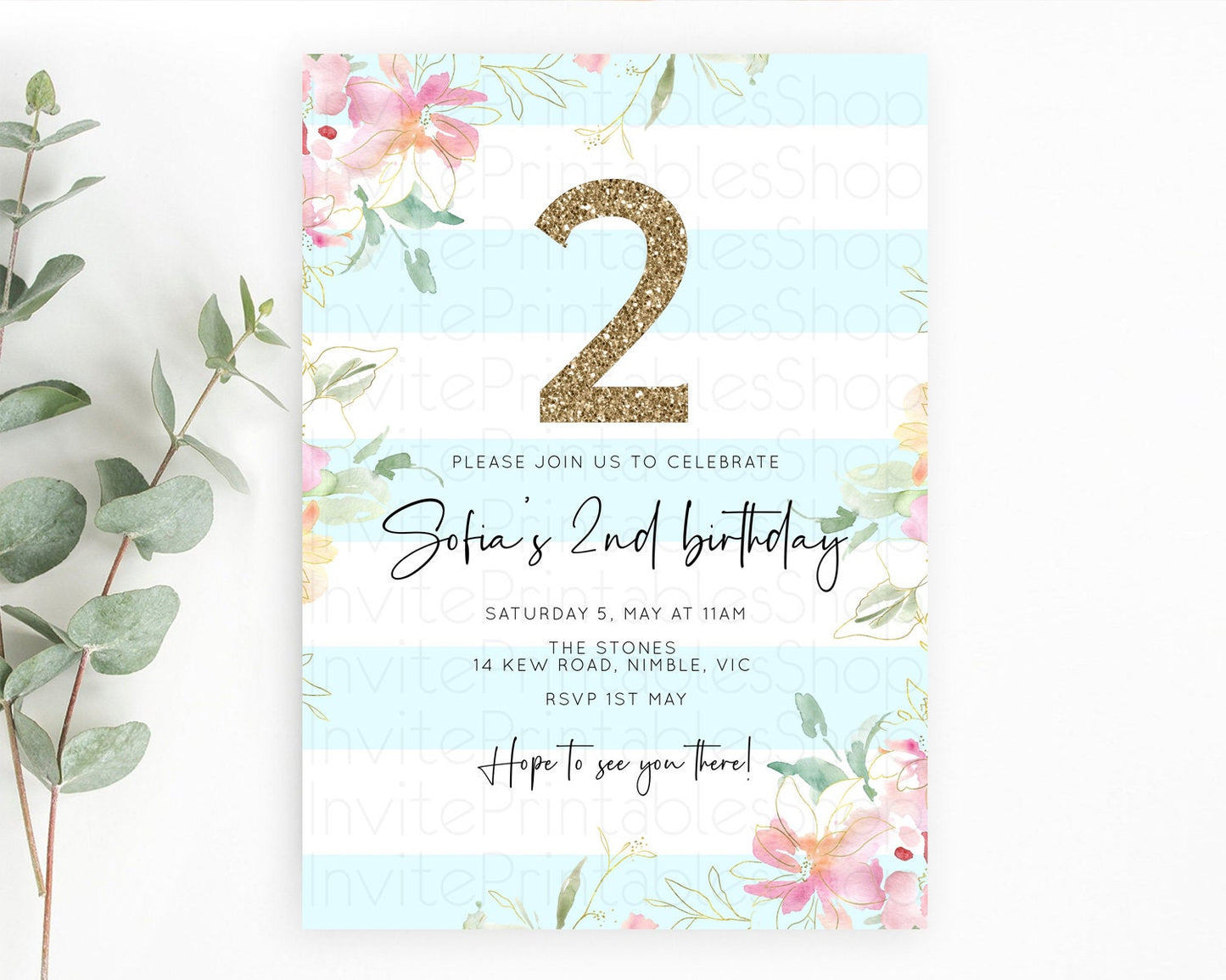 Secret Garden Invitation Wildflower Birthday Invitation Pastel Flowers Invite Enchanted Garden Boho Floral 3rd 2nd First Birthday D10303